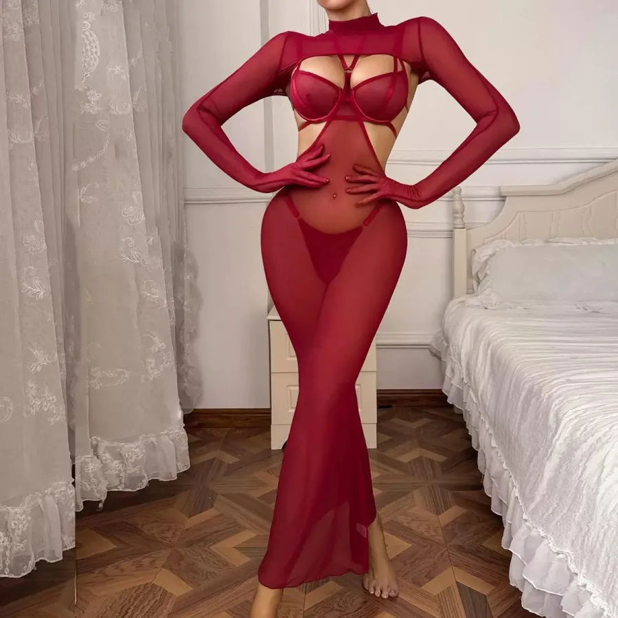 Anivia Fantezi Elbise - Bordo
